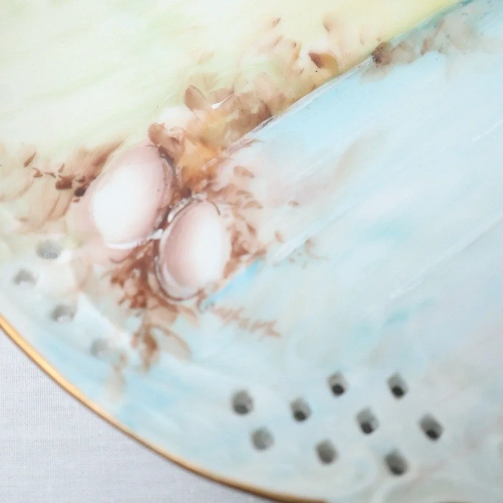 4 Antique Bavaria Rosenthal Savoy Porcelain Sea Shell Plates Gold Gilt Trim